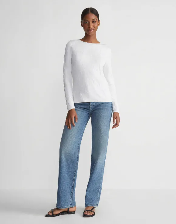 Flora Jacquard Responsible Fine Gauge Merino-Viscose Sweater