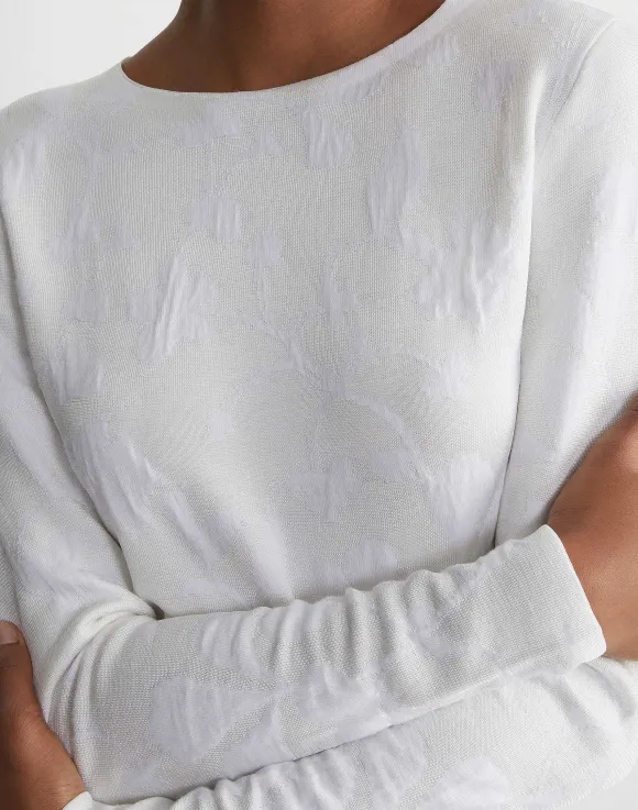 Flora Jacquard Responsible Fine Gauge Merino-Viscose Sweater
