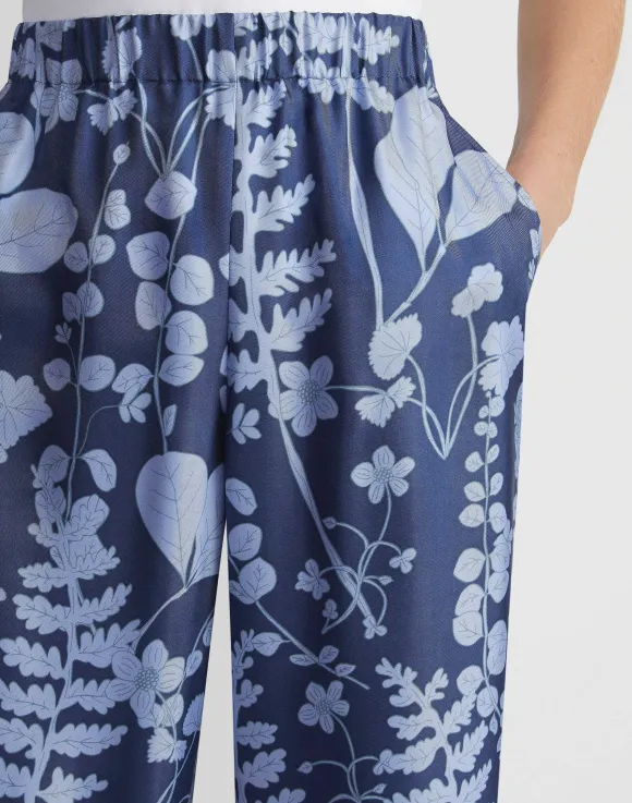 Flora Print Silk Twill Perry Pant