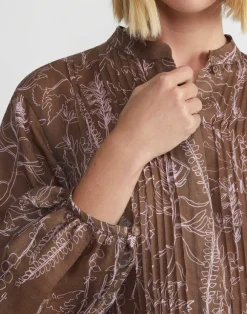Flora Print Sustainable Gemma Cloth Voile Pintuck Blouse