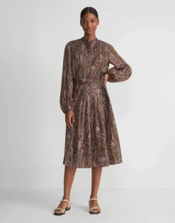 Flora Print Sustainable Gemma Cloth Voile Pintuck Midi Dress