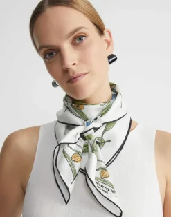 Gardens Of New York Print Silk Scarf