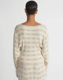 Gingham Responsible Matte Crepe Blouson Sweater