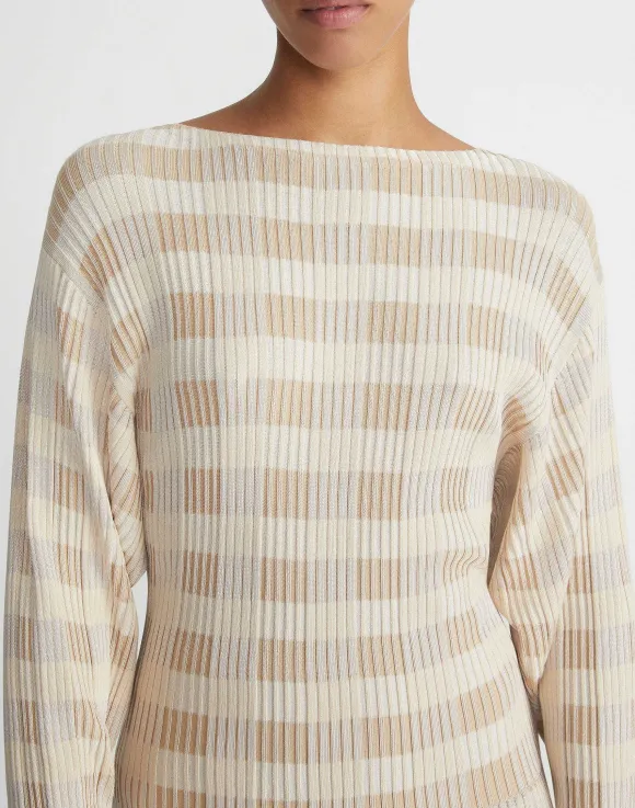 Gingham Responsible Matte Crepe Blouson Sweater