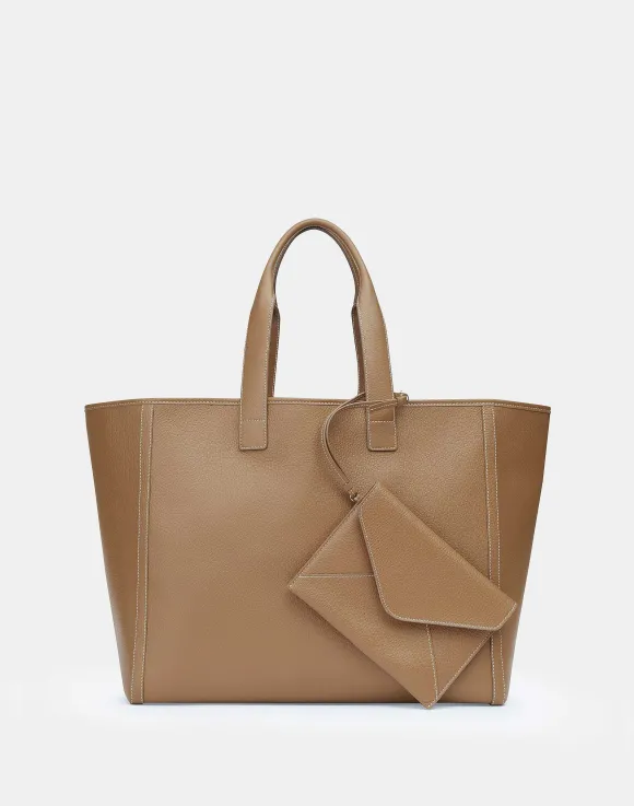 Grained Calfskin Leather Postmark L Tote