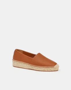 Grained Calfskin Leather Slip-On Espadrille