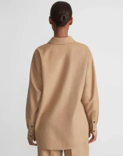 Hair Drop Shoulder Shirt Jacket