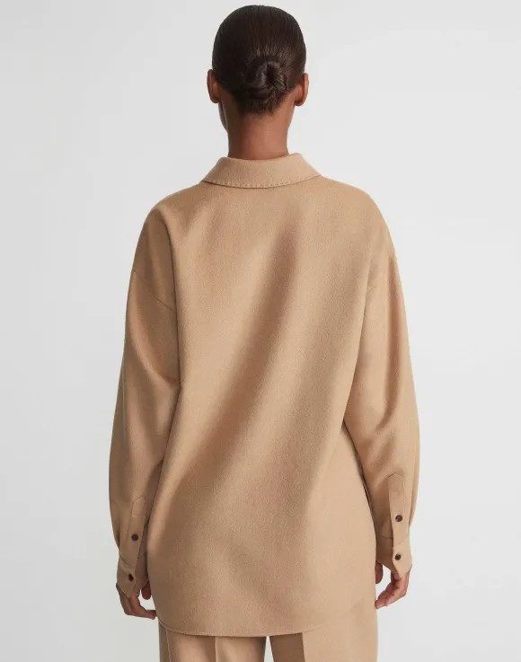 Hair Drop Shoulder Shirt Jacket