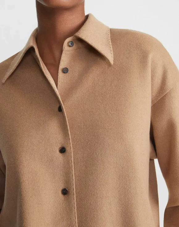 Hair Drop Shoulder Shirt Jacket