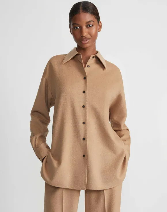Hair Drop Shoulder Shirt Jacket