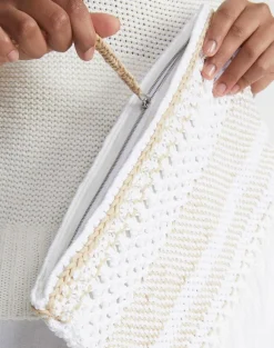 Hand Macram Organic Cotton Fringed Clutch