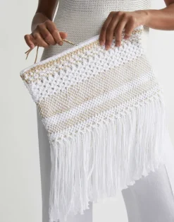 Hand Macram Organic Cotton Fringed Clutch