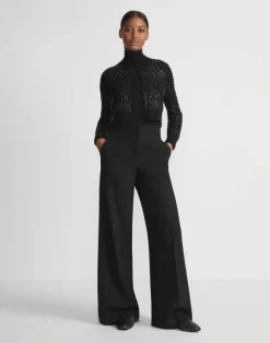 Hand-Embellished Cashmere Lace Stitch Cropped Cardigan