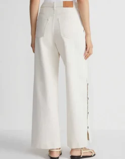 L148 Denim Wyckoff Button Wide Leg Jean