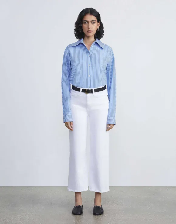 L148 Denim Wyckoff Wide-Leg Cropped Jean