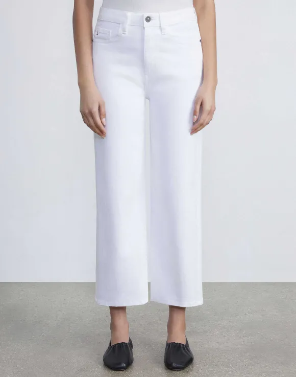 L148 Denim Wyckoff Wide-Leg Cropped Jean