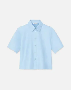 Lambskin Leather Short Sleeve Shirt