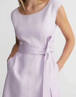 Linen Fit & Flare Midi Dress