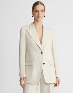 Linen Peak Lapel Blazer