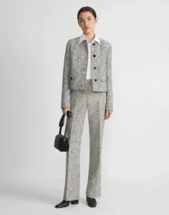 Linen-Cotton Boucl Tweed Gates Pant
