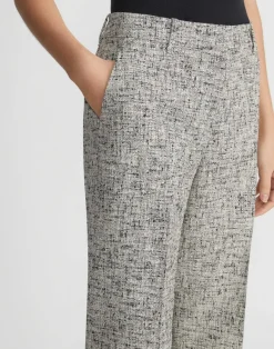 Linen-Cotton Boucl Tweed Gates Pant