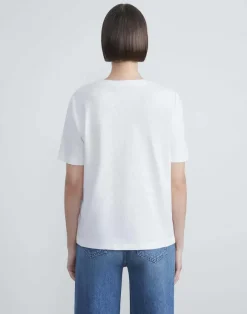 Linen-Cotton Jersey V-Neck Tee