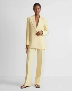 Linen-Viscose Peak Lapel Blazer