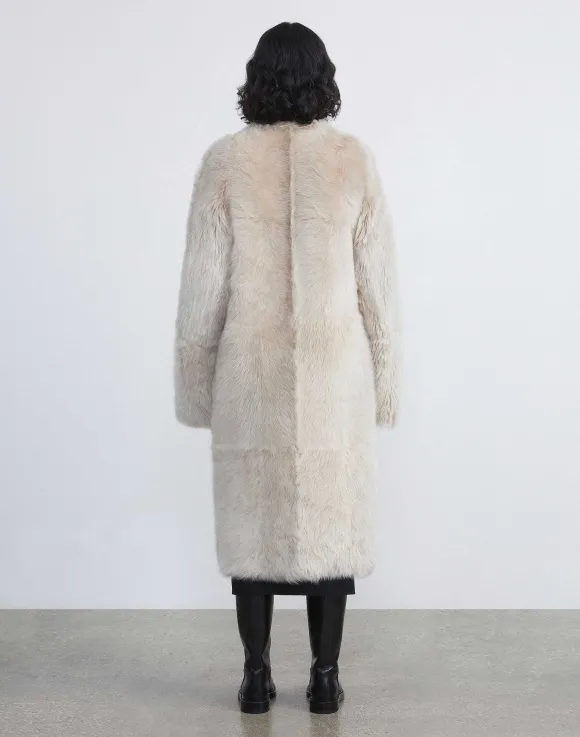 Long Hair Shearling Reversible Oversized Coat