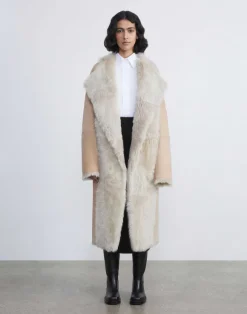 Long Hair Shearling Reversible Oversized Coat