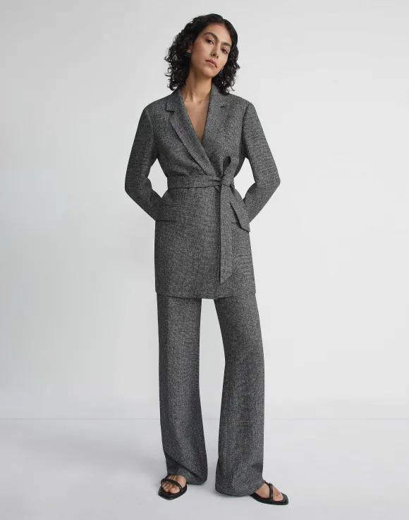 Marled Linen Basketweave Gates Pant