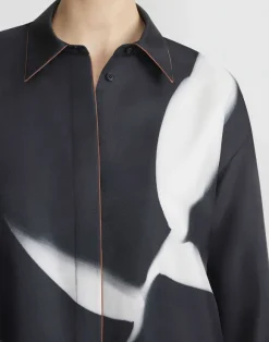 Martha Madigan X L148 Print Silk Twill Oversized Blouse