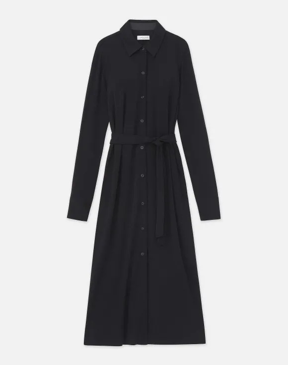 Matte Jersey Belted Shirtdress