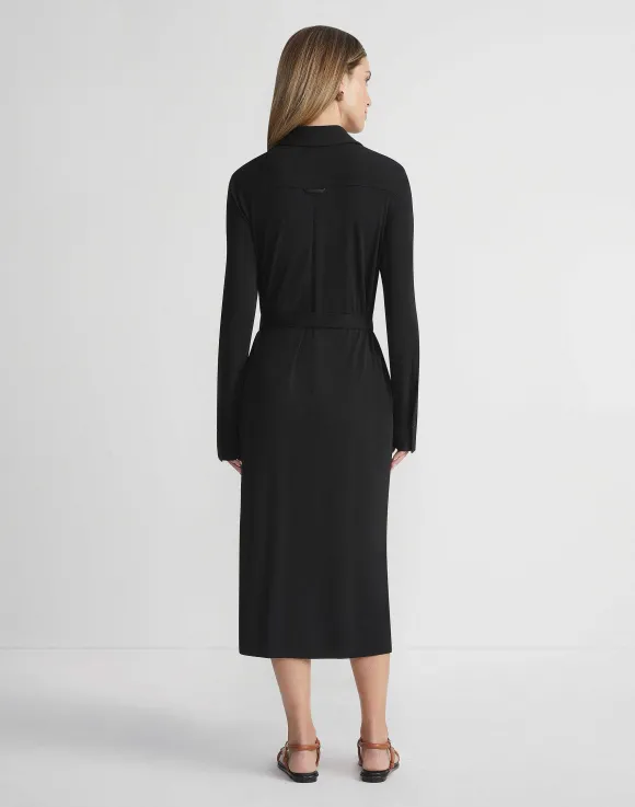 Matte Jersey Belted Shirtdress