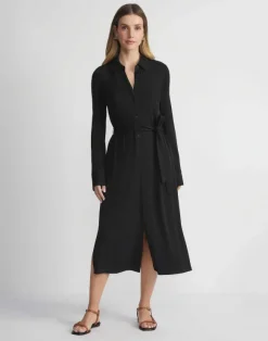 Matte Jersey Belted Shirtdress
