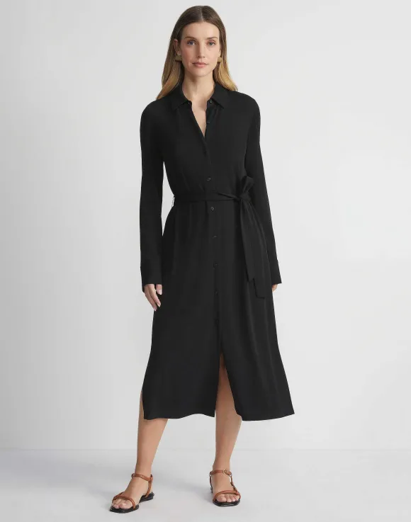 Matte Jersey Belted Shirtdress