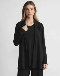 Matte Jersey Open Front Jacket