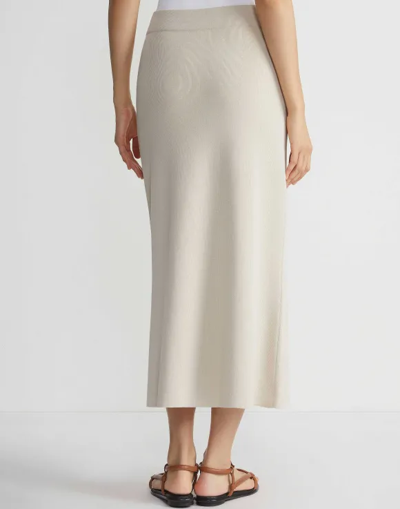 Mercerized Cotton Ribbed Skirt
