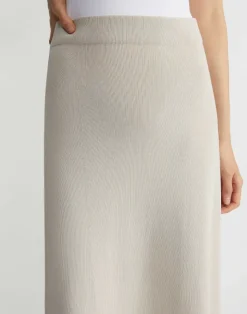 Mercerized Cotton Ribbed Skirt