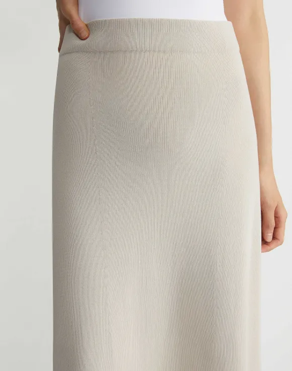 Mercerized Cotton Ribbed Skirt