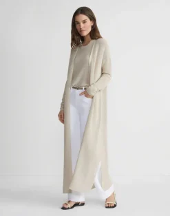 Mercerized Cotton Ribbed Duster Cardigan