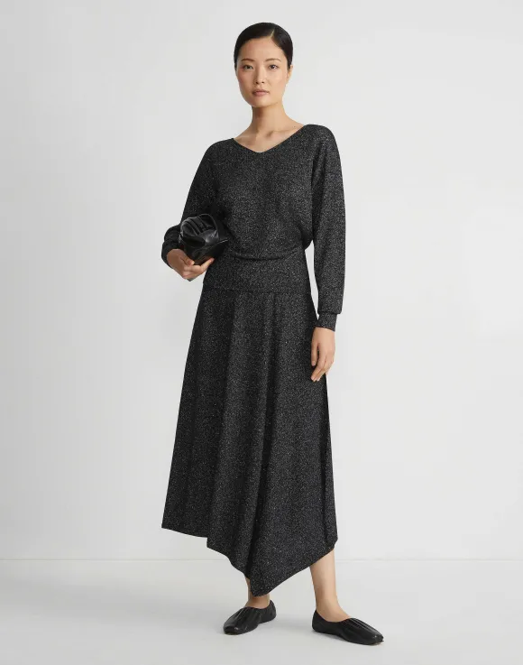 Merino Wool-Silk Sequin Knit Skirt