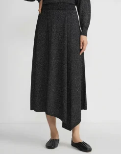 Merino Wool-Silk Sequin Knit Skirt