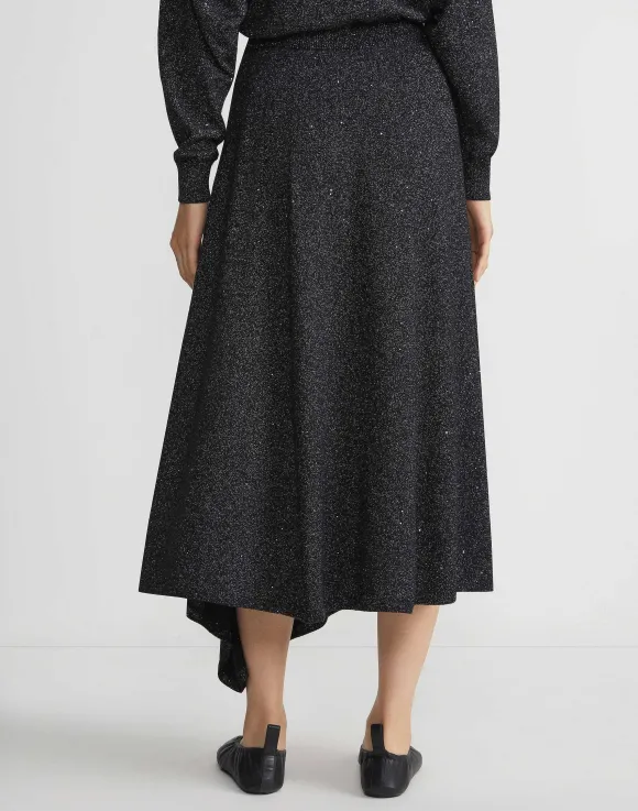 Merino Wool-Silk Sequin Knit Skirt