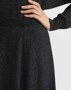 Merino Wool-Silk Sequin Knit Skirt