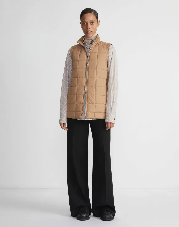 Micro Gingham Cotton Poplin High Collar Shirt