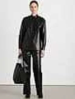 Nappa Lambskin Leather Shirt Jacket