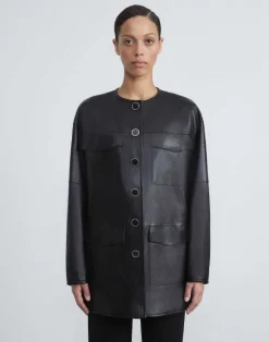 Nappa Leather Quilted Coat