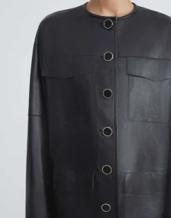 Nappa Leather Quilted Coat