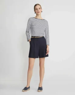 Naval Stripe Cotton Jersey Bateau Top