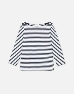 Naval Stripe Cotton Jersey Bateau Top